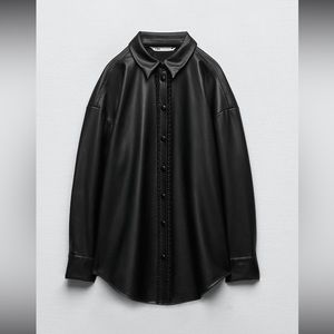 ZARA faux leather overshirt